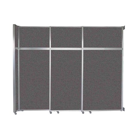 Versare Operable Wall Sliding Room Divider 9'9" x 8'5-1/4" Charcoal Gray Fabric 1072307